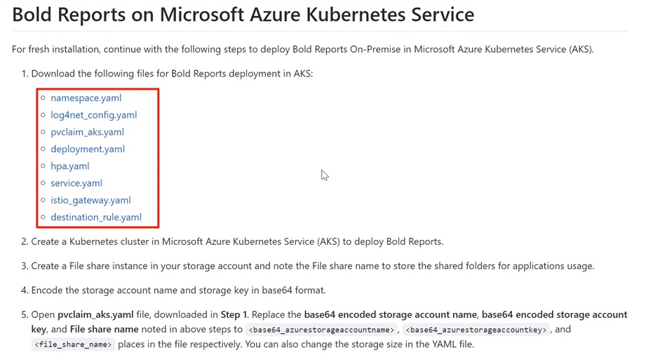 Bold Reports Kubernetes GitHub repository| Reporting Tools