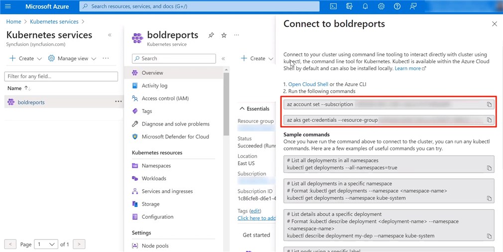 Connecting to the Cluster Using the Copied Commands| Reporting Tools