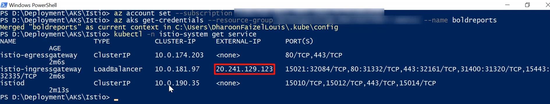 Ingress Gateway External IP Address | Reporting Tools
