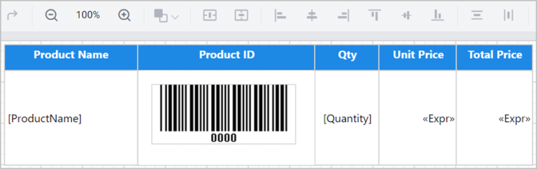 Product Details Table Report Part