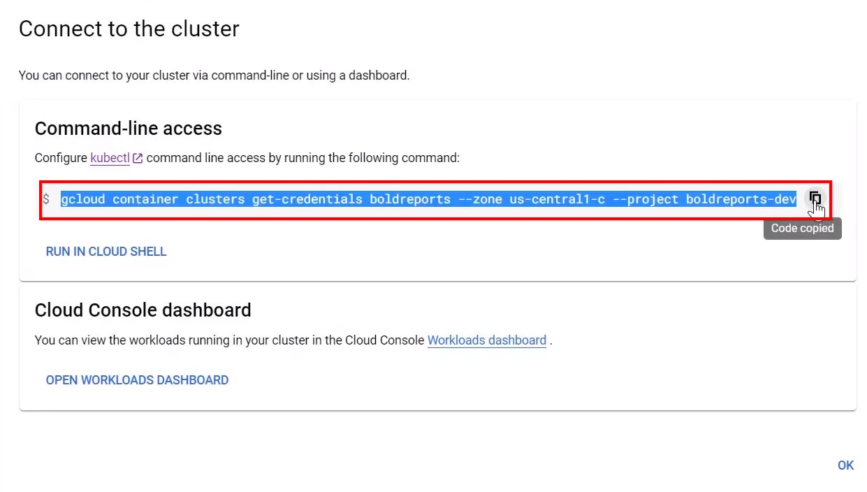 Connecting GKE Cluster