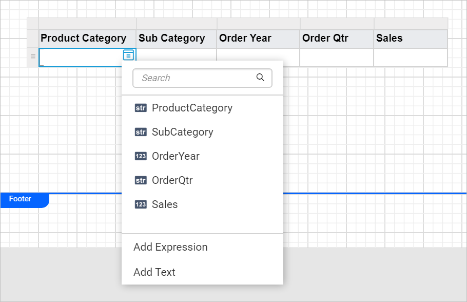 Assign data to table body cell