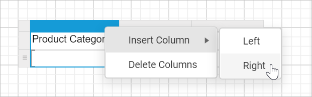 Insert new column in the table report item