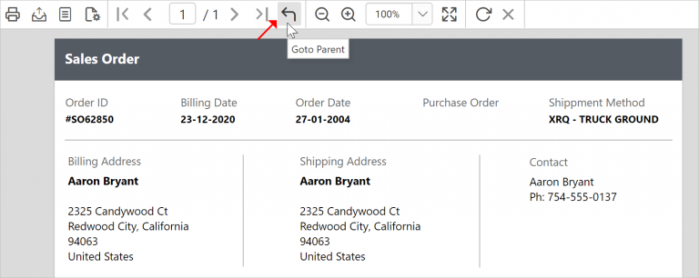 Go to parent report