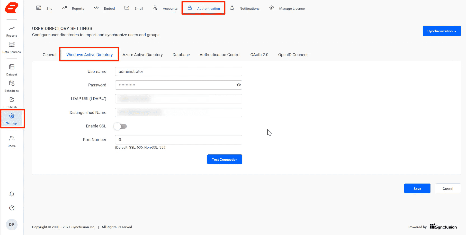 Azure Active Directory Settings Page | Reporting Tools
