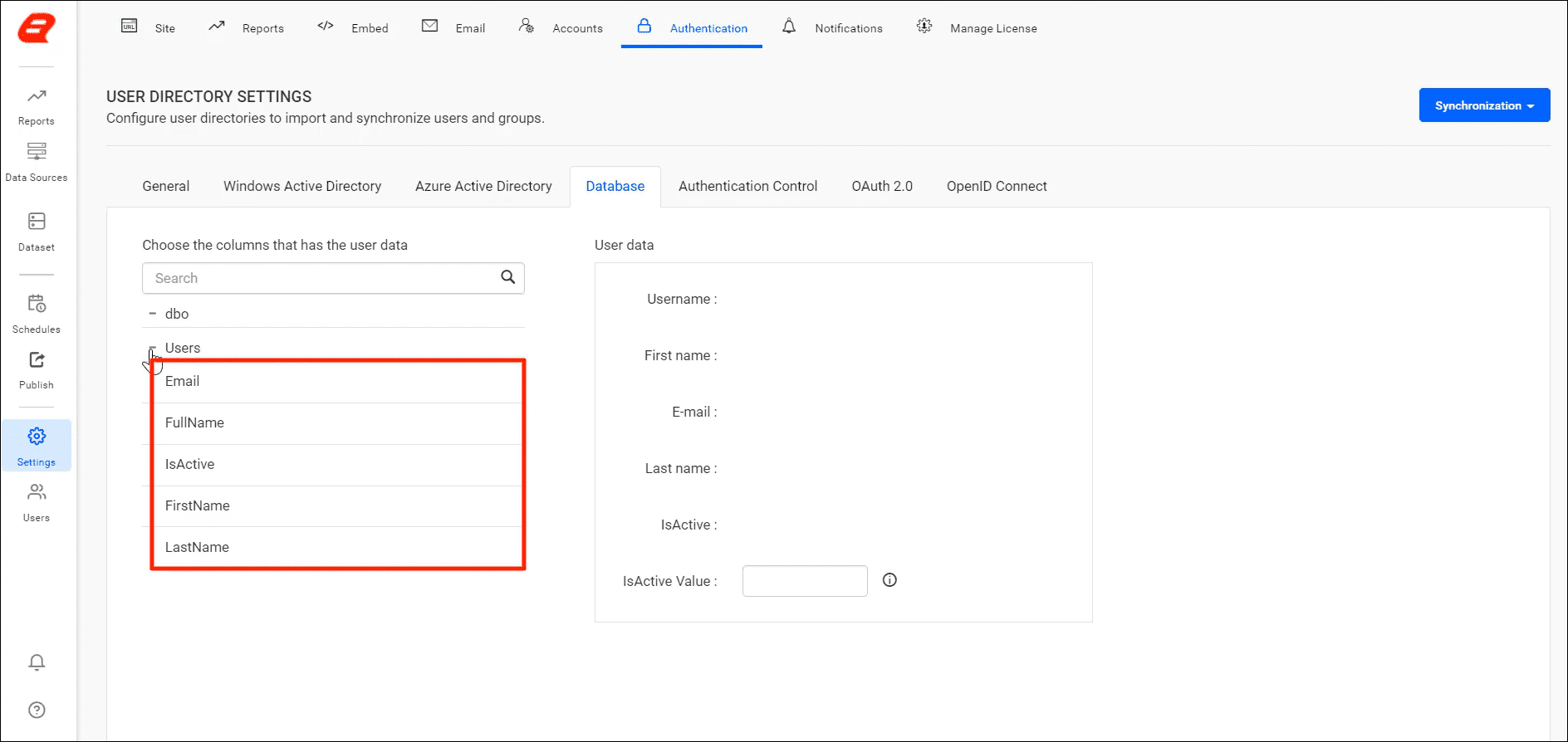 Synchronize Users Across Sources in Bold Reports Server