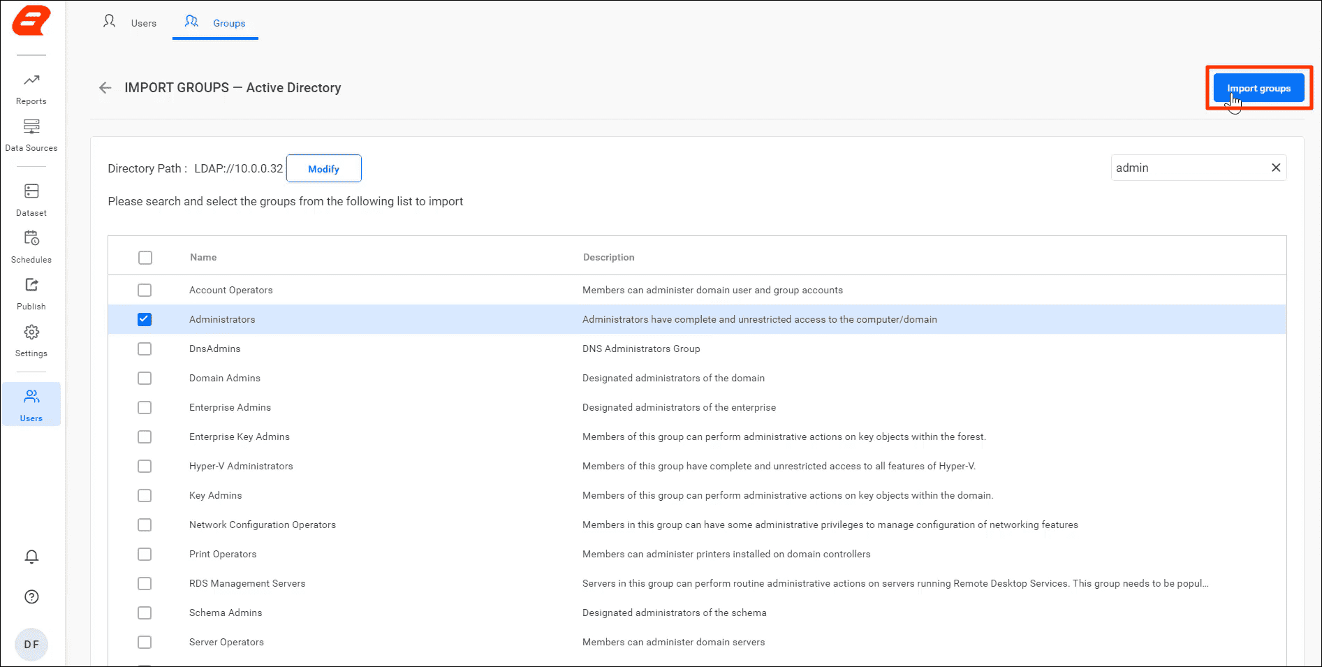 Select the Group you want to add. | Reporting Tools