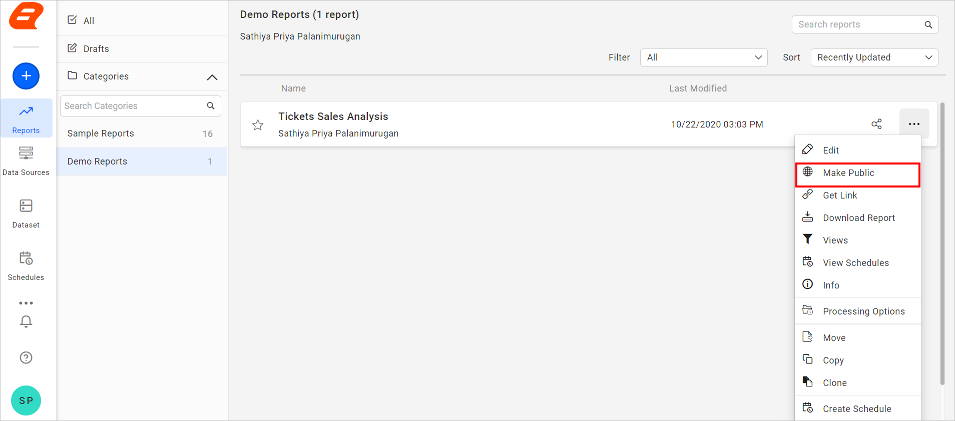 Make Public Option Using Context Menu