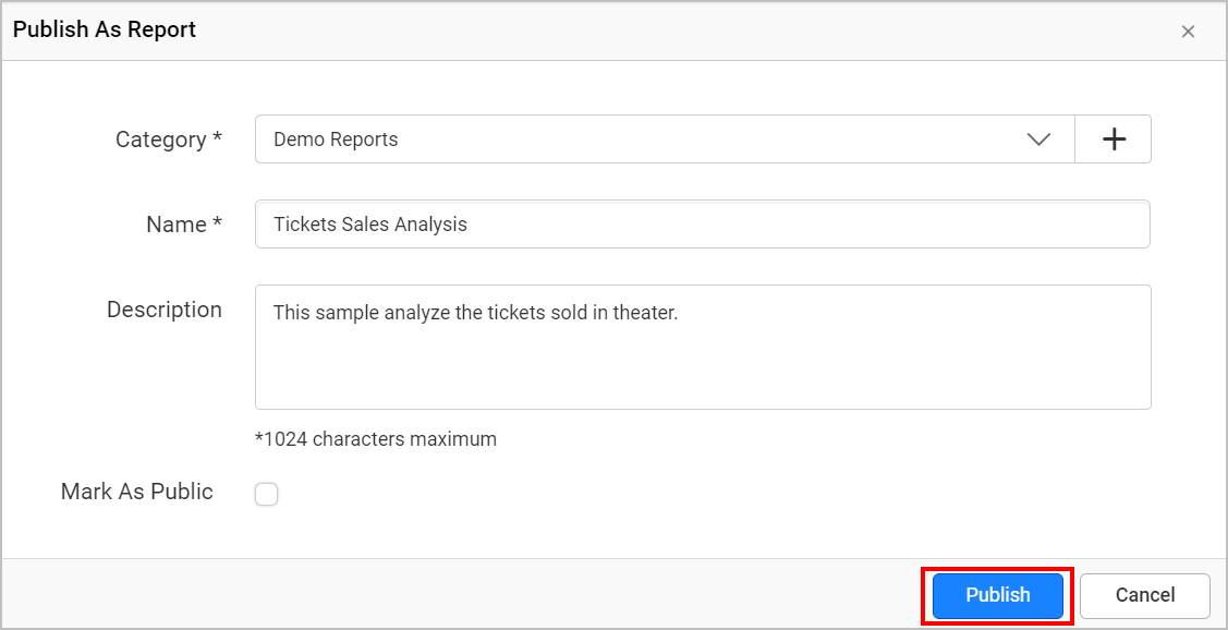 Publish Option