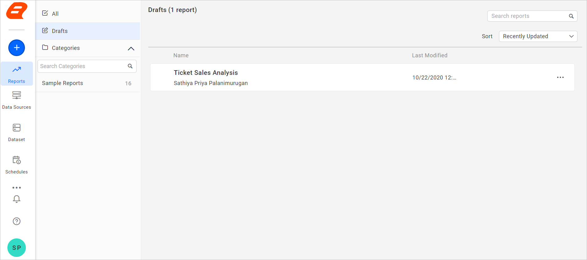 Report in Drafts Category