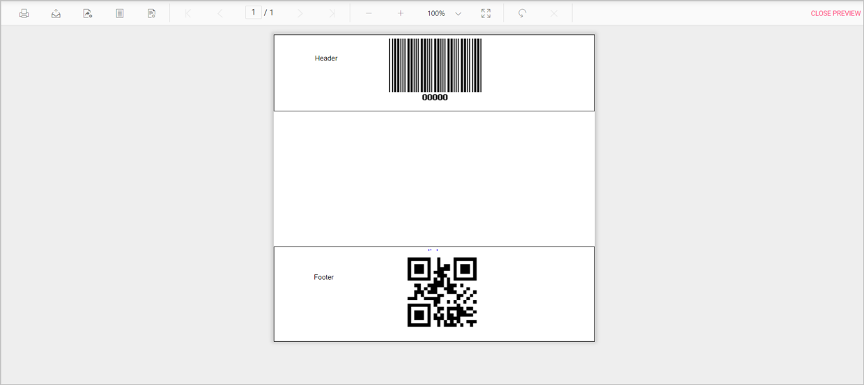 Barcode in header and footer