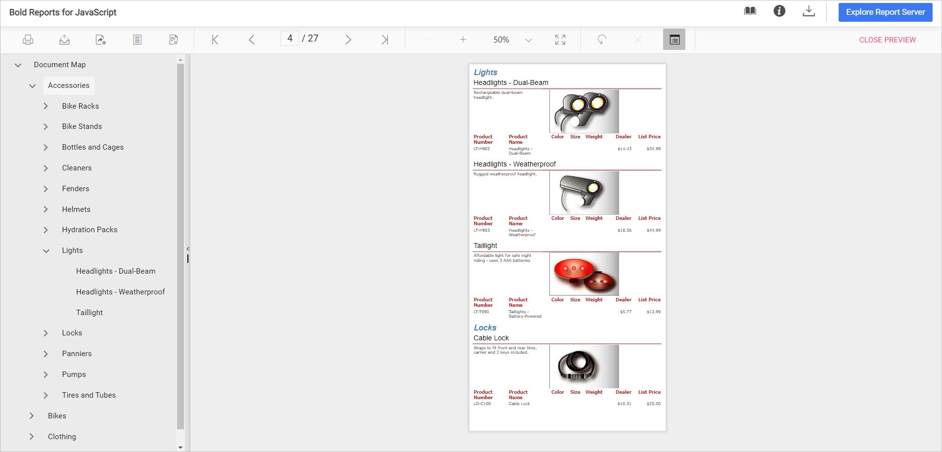 Sample Report for Document Map