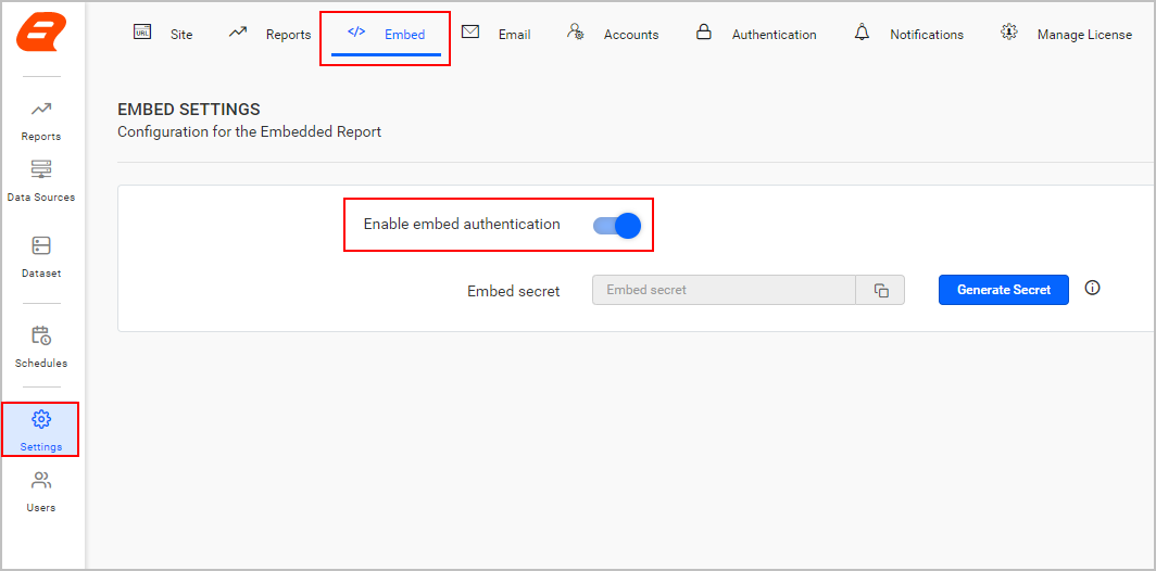 Embed Settings