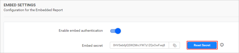 Reset secret key