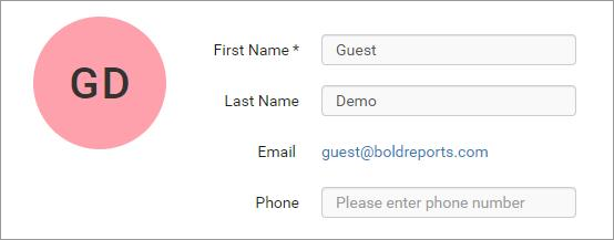 User profile with avatar based on name in Cloud and Enterprise Reporting