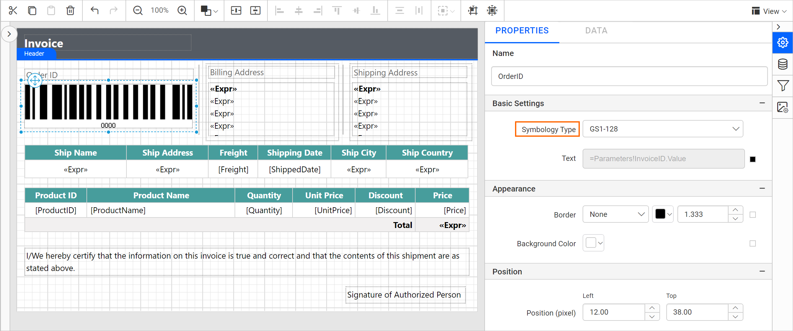 Barcode Type | Report Tools Software 