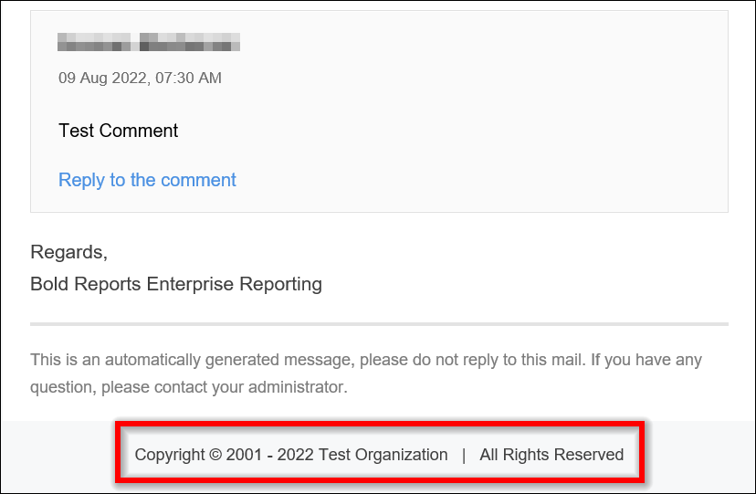 Copyright information in e-mails | Report Tools Software 