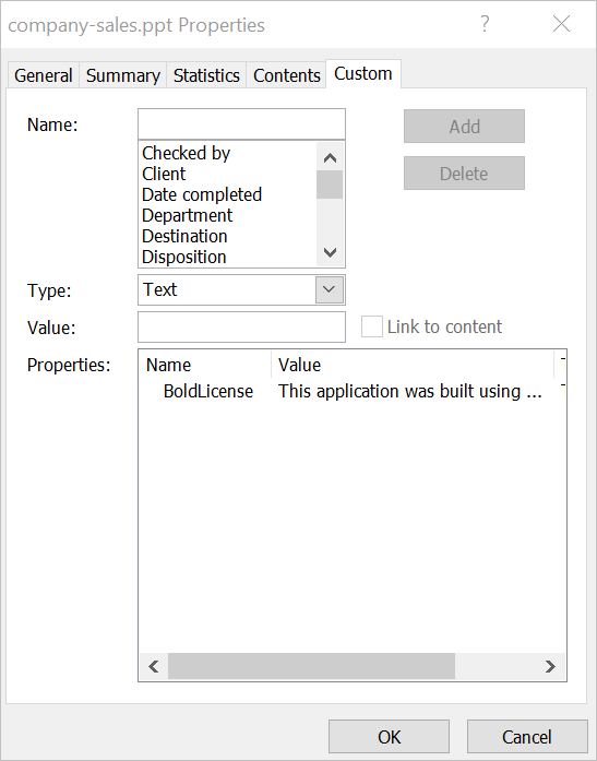 PPT license message for Writer | Report Tools Software