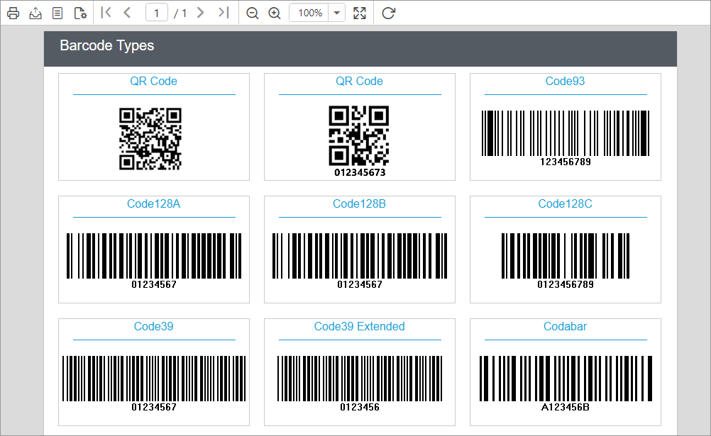 Custom Barcode Report Items