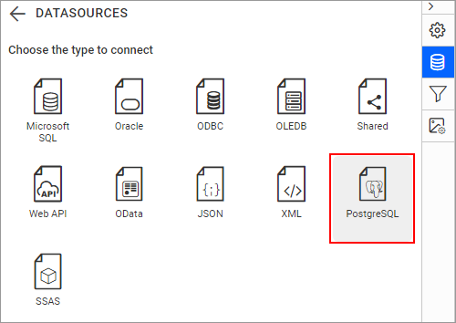 PostgreSQL Data Source option in Report Designer