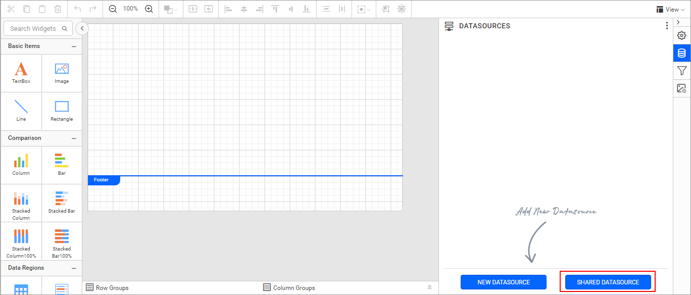 Shared Data Source in Report Designer