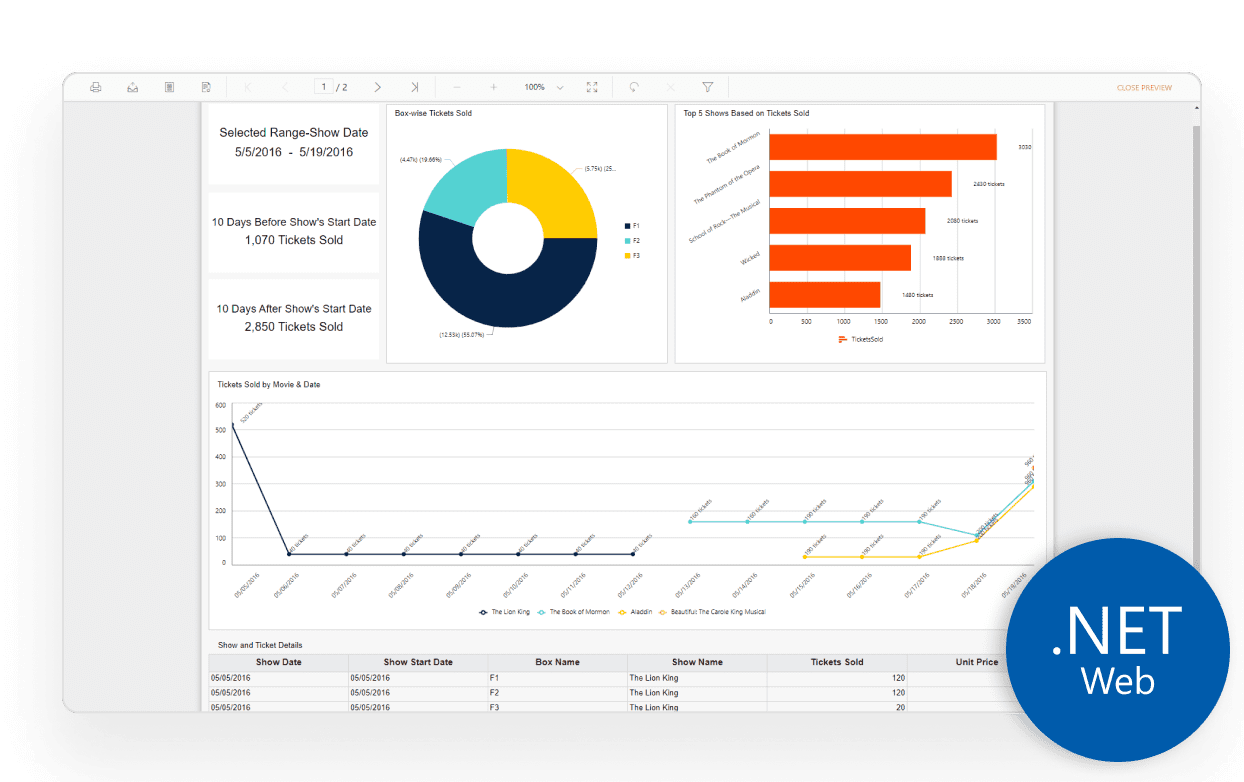 Web-based Report Viewer for ASP.NET WebForms