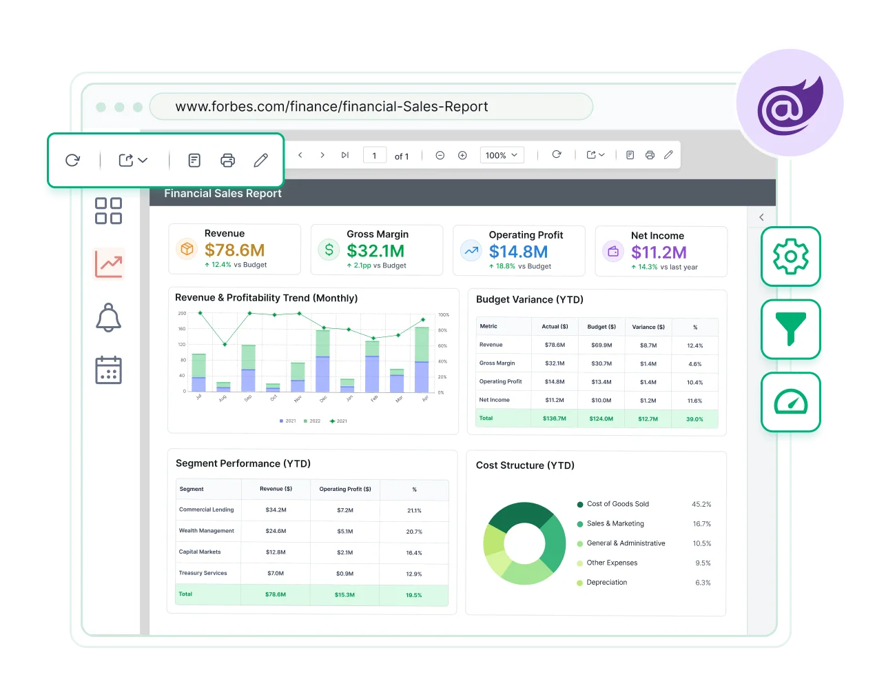 Blazor Report Viewer Banner