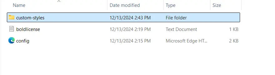 Adding a custom-styles Folder