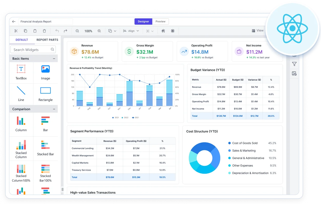 React Report Designer banner