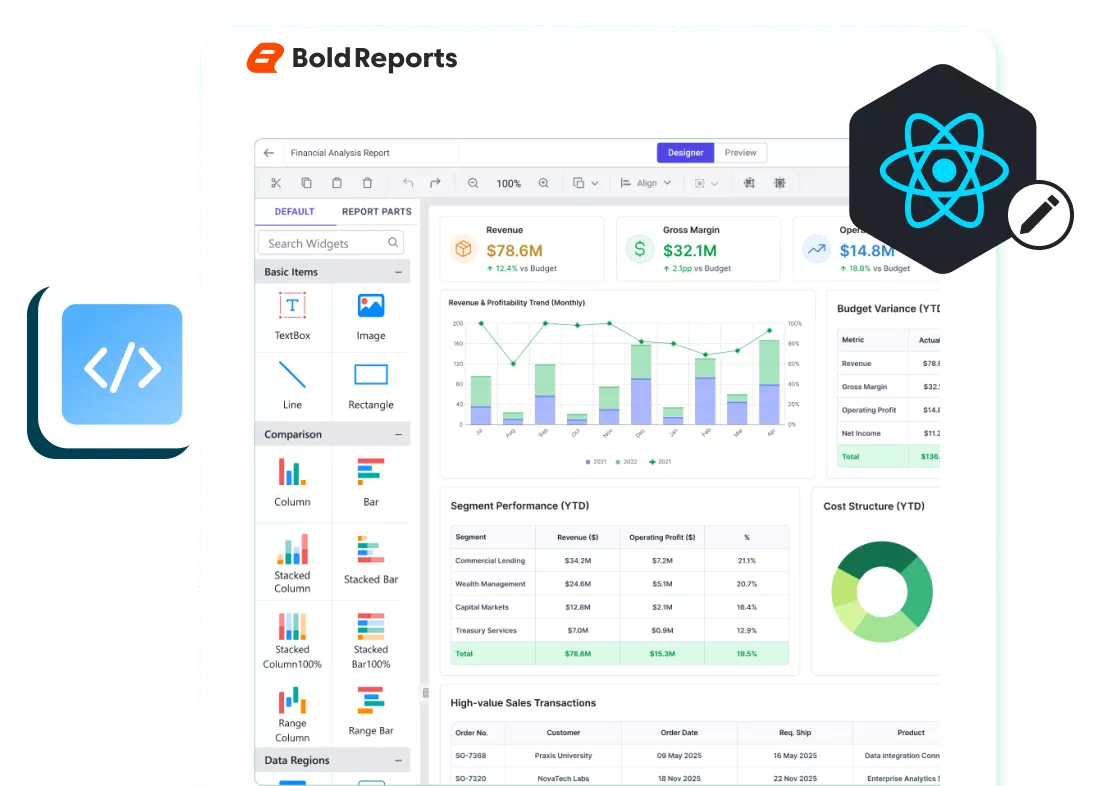 React Reporter Designer CTA