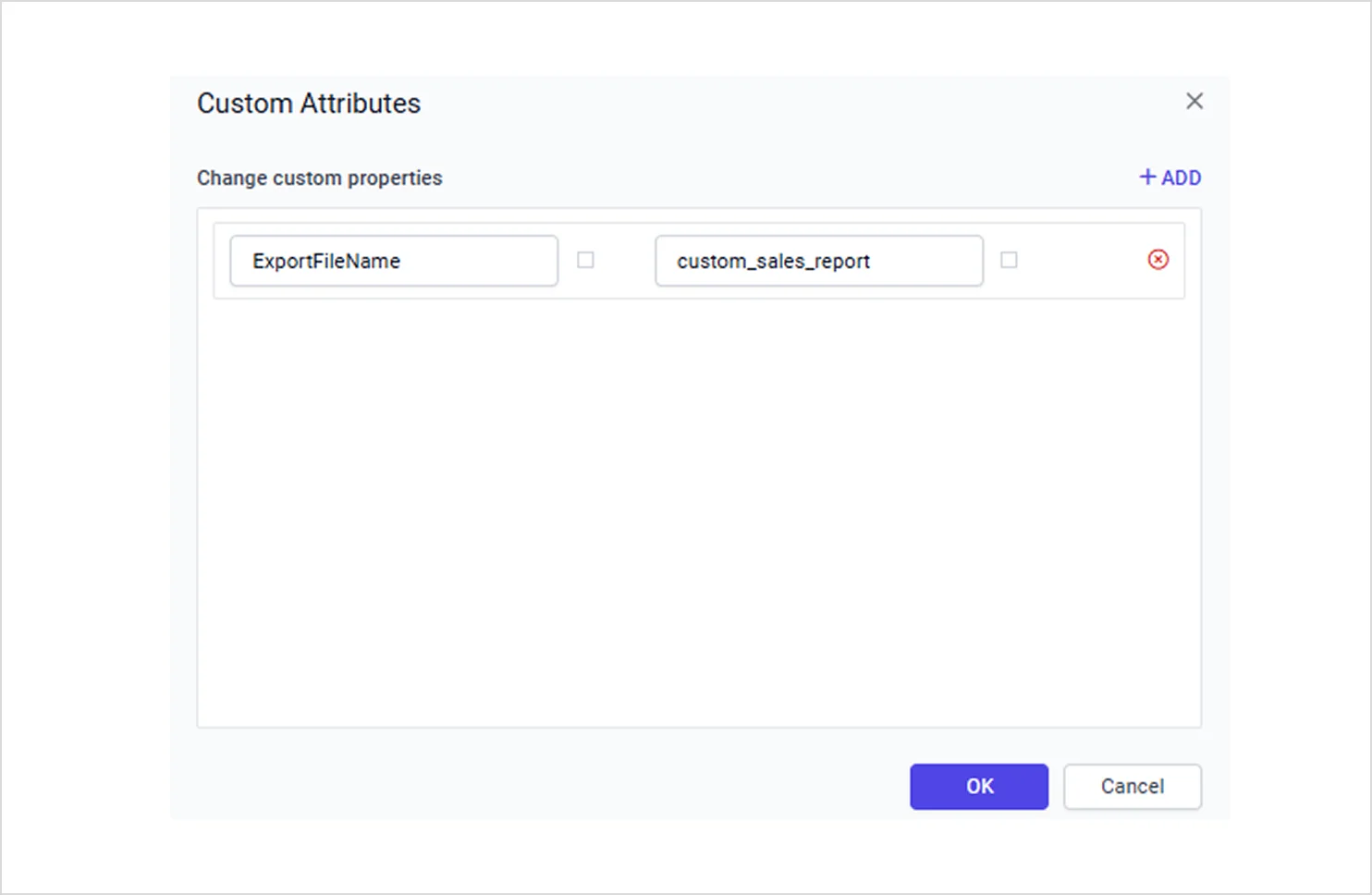 Export file name custom property