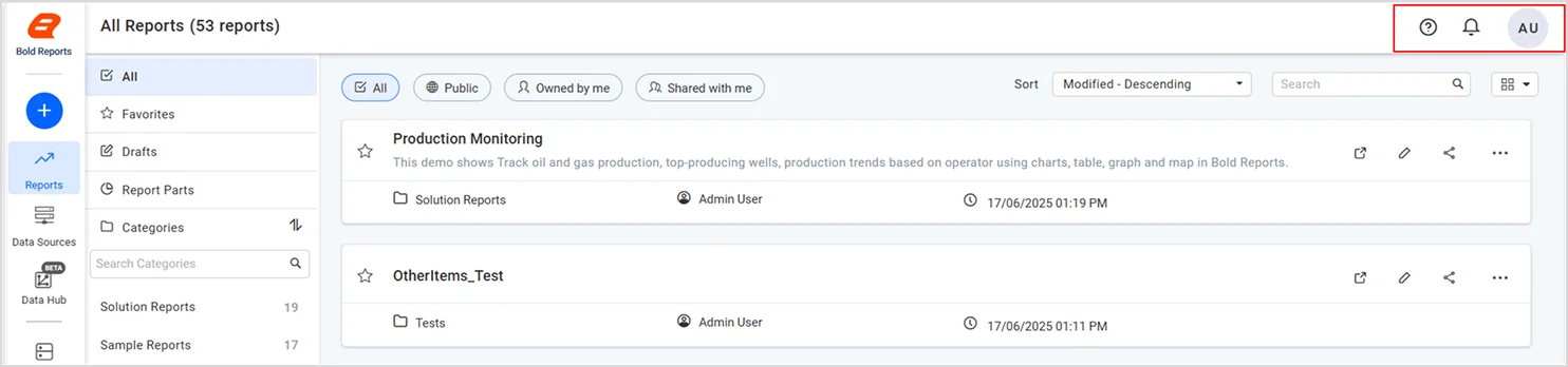 Relocated user profile sections