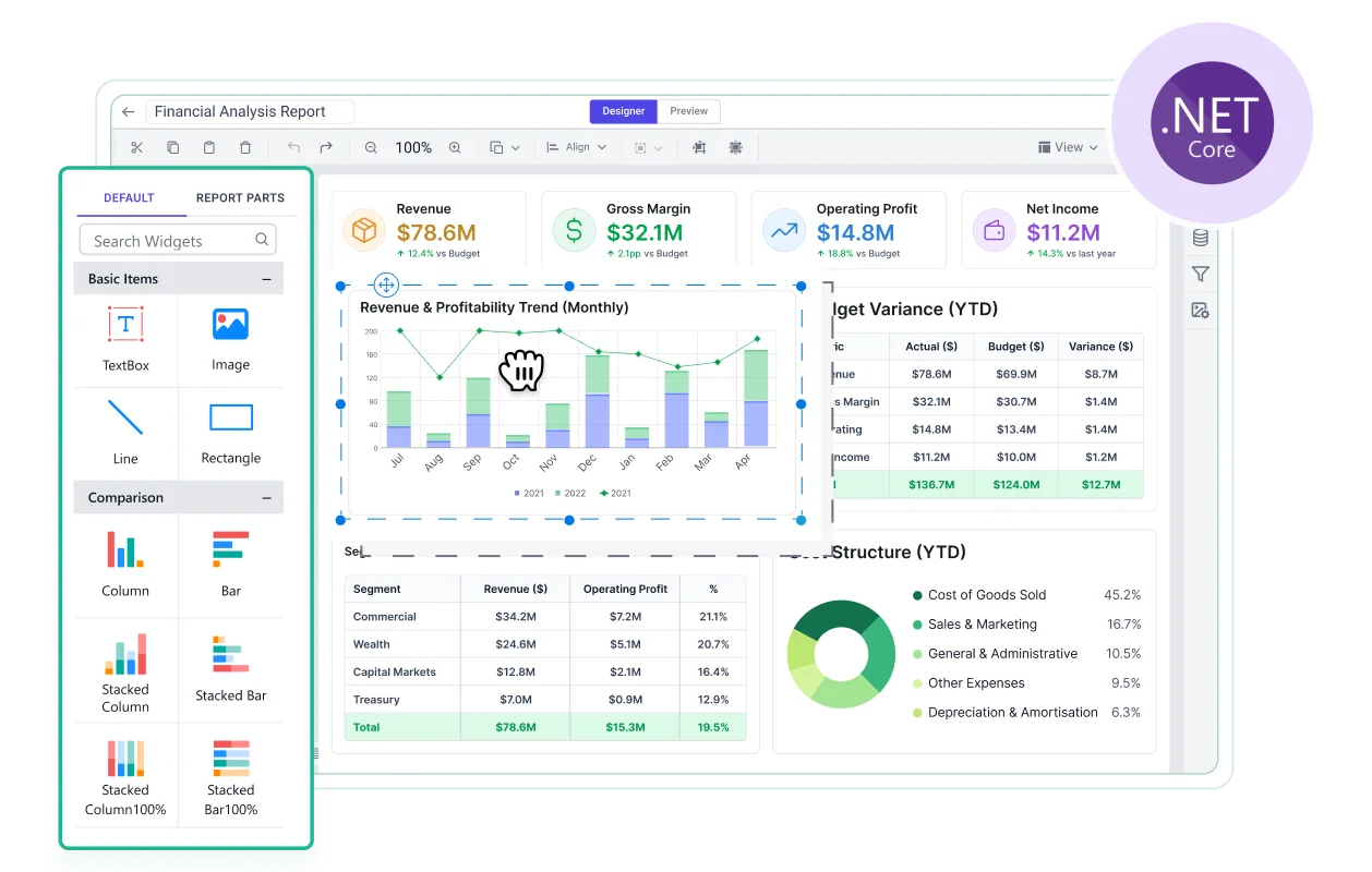 aspnet core report designer banner