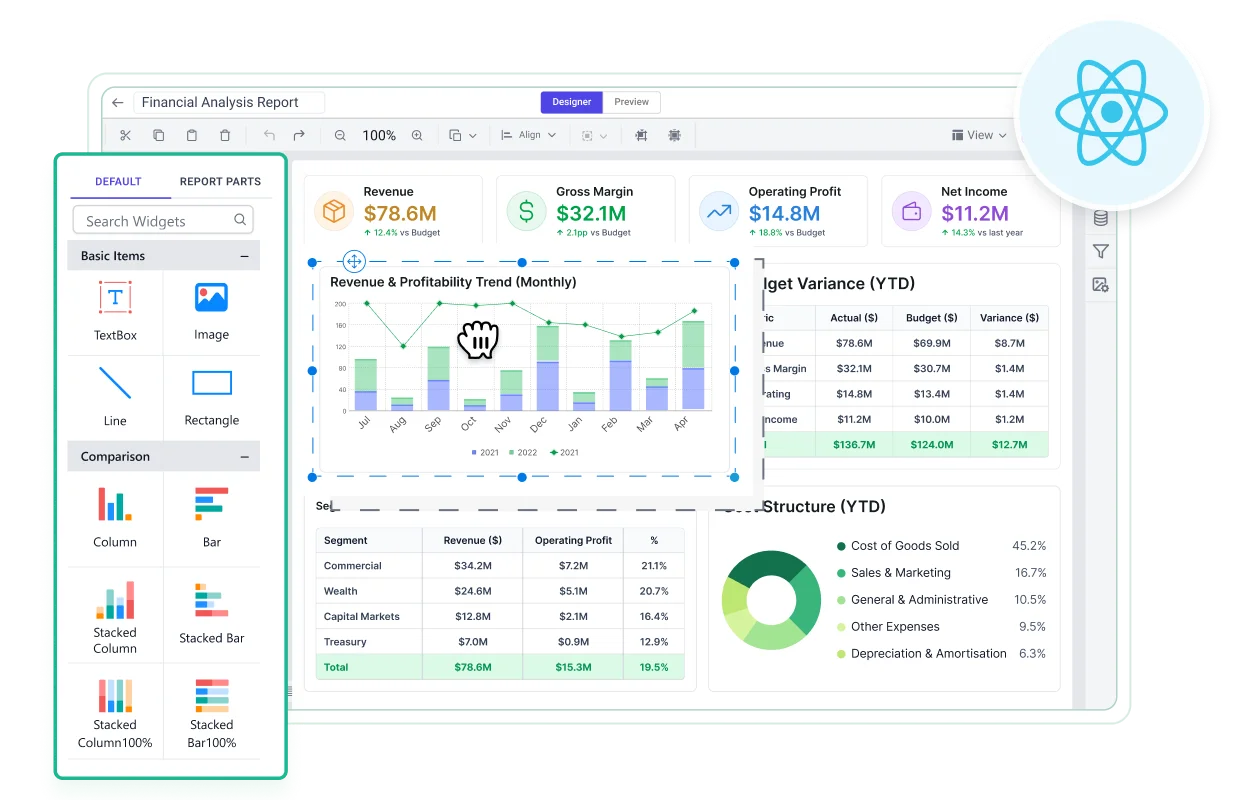React Report Designer