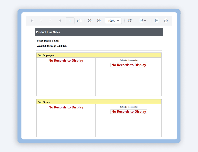 How to Customize the No Rows Message in Reports