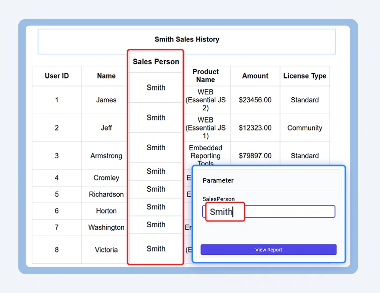 How to Filter Report Data Based on the User