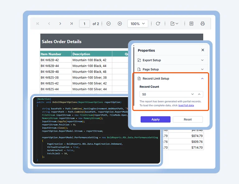 How to Limit the Records Displayed in a Report