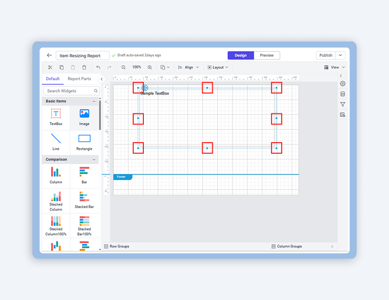 How to Resize a Report Item
