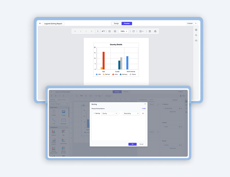 How to Sort the Legend in a Chart Data Region