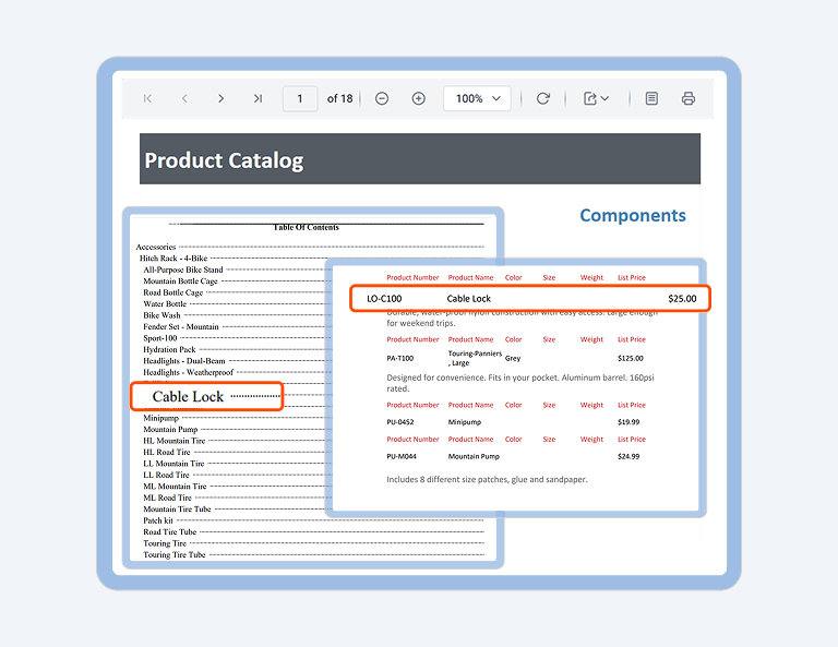 How to Create a Table of Contents in an Exported Report