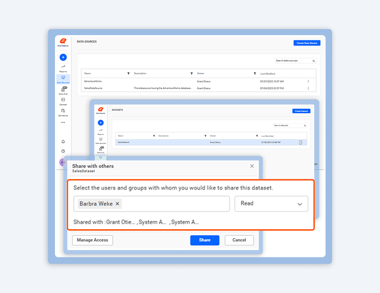 How to Create a Shared Datasource with Read-Only Access