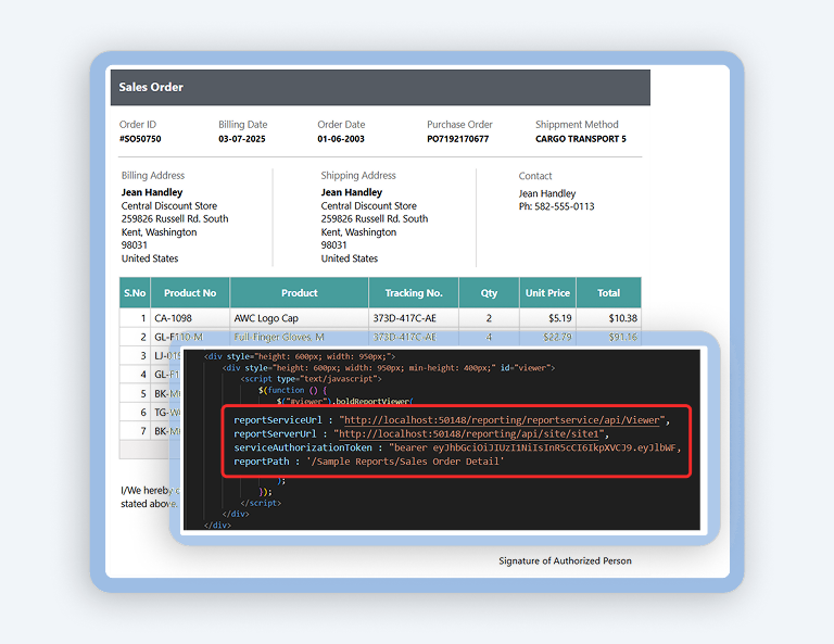 How to Embed a Report from Report Server into a JavaScript Application