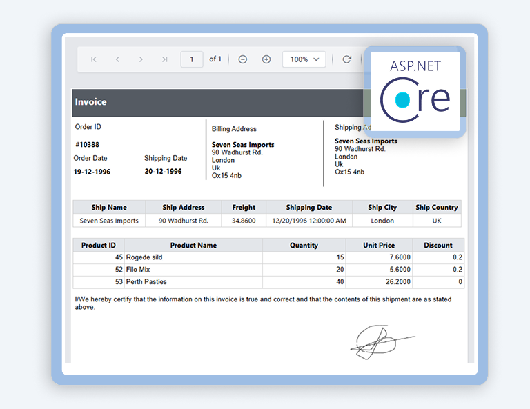 How to Embed the Report Viewer Control to an ASP.NET Core App