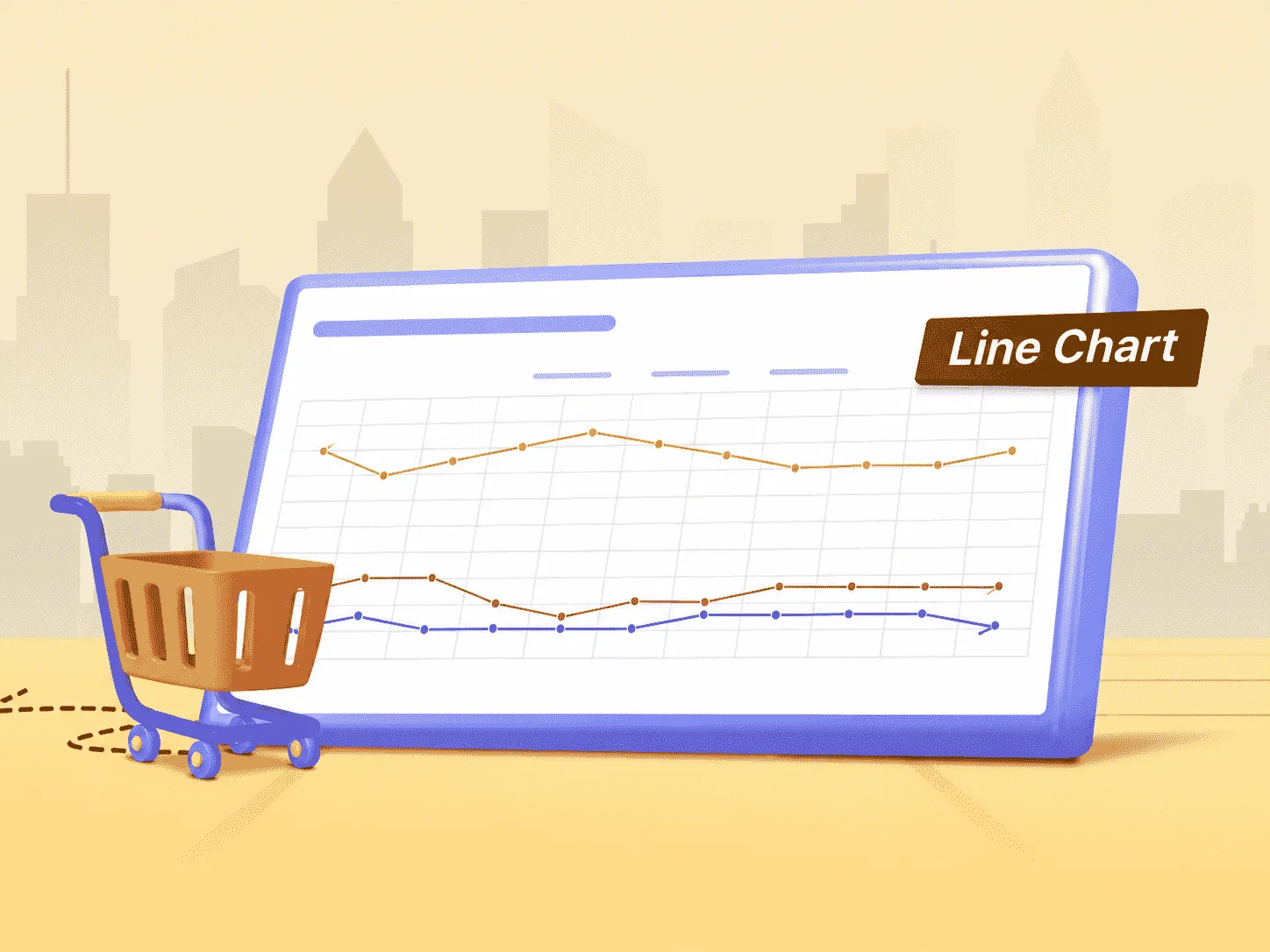 How to track sales data using line charts in reports