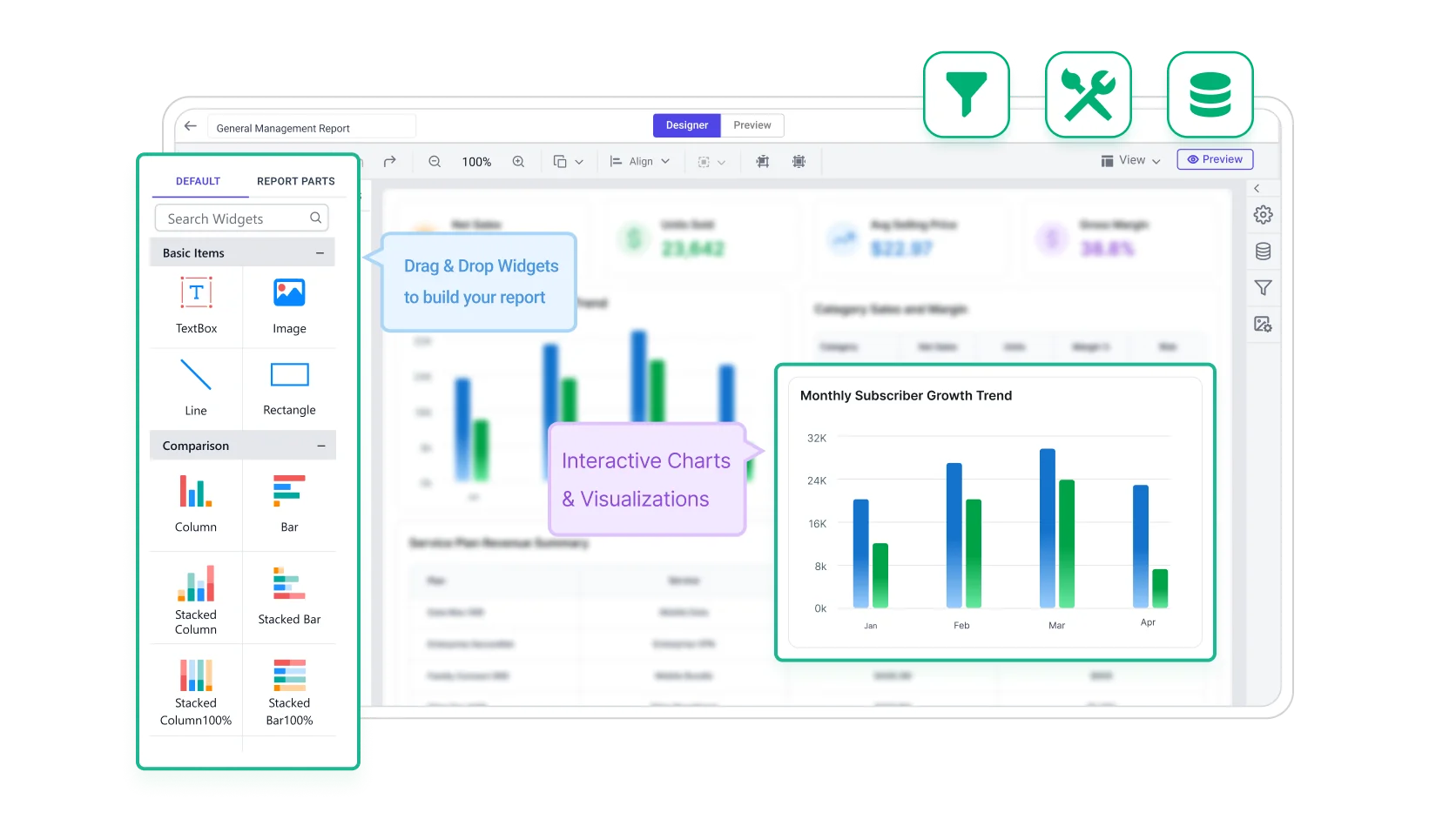 Build and customize general management report